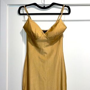 Gold stretchy maxi dress